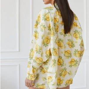 UO Lemon Printed Oversized Button Down